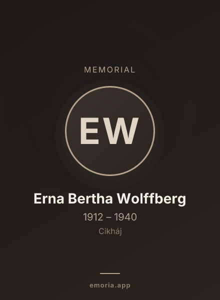 Memorial portrait of Erna Bertha Wolffberg