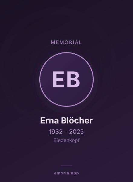 Memorial portrait of Erna Blöcher