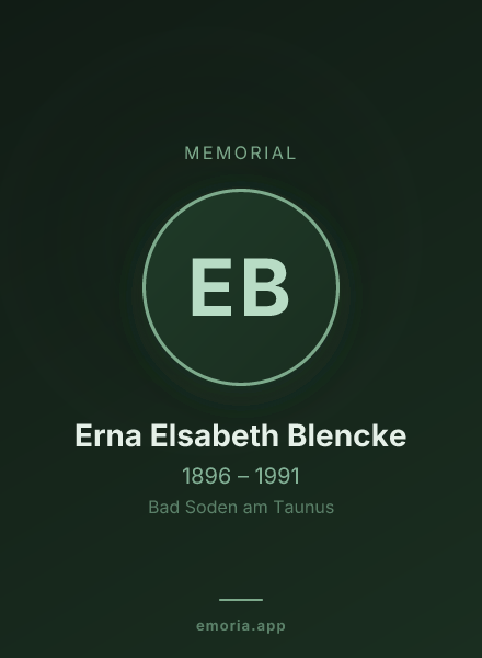 Memorial portrait of Erna Elsabeth Blencke