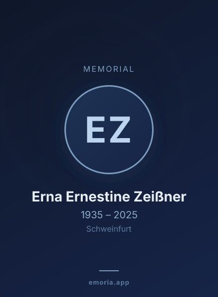 Memorial portrait of Erna Ernestine Zeißner