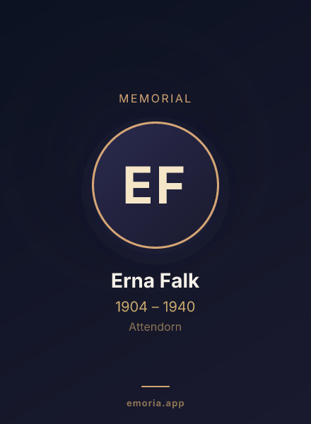 Memorial portrait of Erna Falk