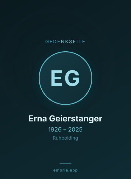 Gedenkportrait von Erna Geierstanger