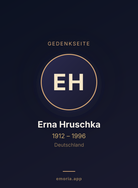 Gedenkportrait von Erna Hruschka