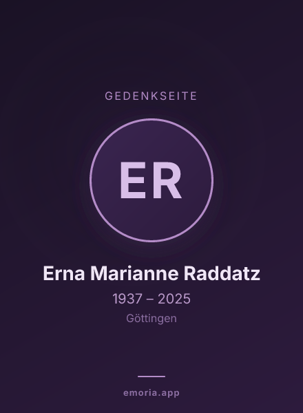 Gedenkportrait von Erna Marianne Raddatz