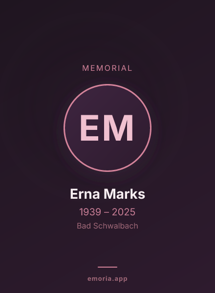 Memorial portrait of Erna Marks