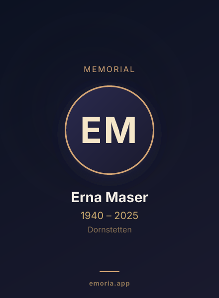 Memorial portrait of Erna Maser