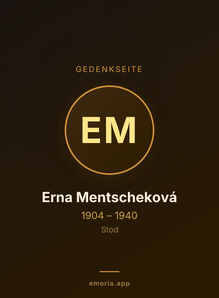 Gedenkportrait von Erna Mentscheková
