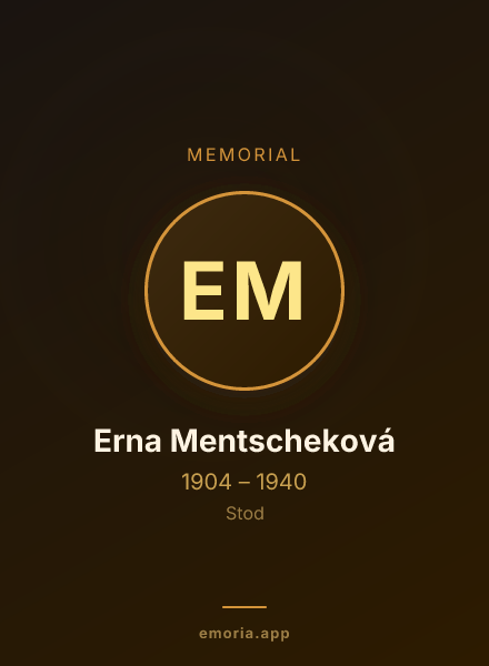 Memorial portrait of Erna Mentscheková