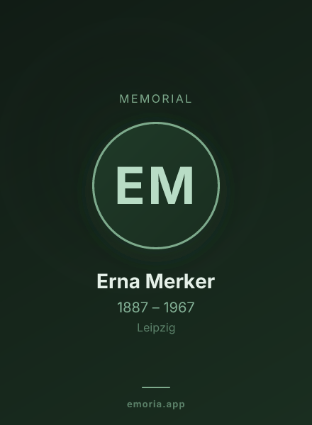 Memorial portrait of Erna Merker