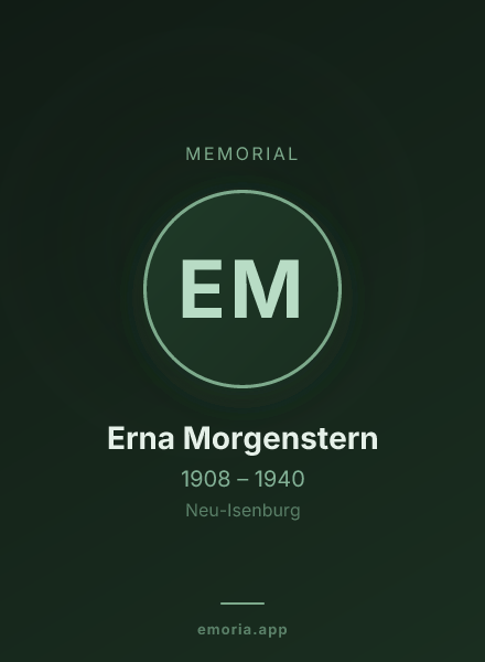 Memorial portrait of Erna Morgenstern