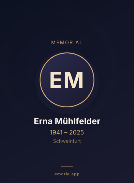Memorial portrait of Erna Mühlfelder