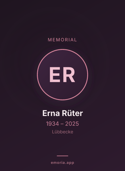 Memorial portrait of Erna Rüter
