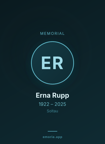 Memorial portrait of Erna Rupp