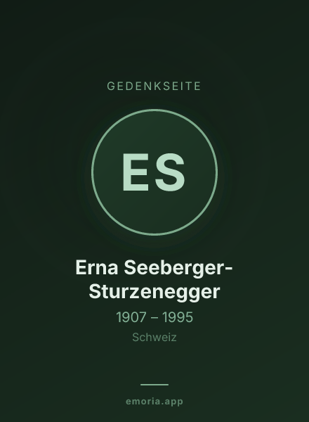 Gedenkportrait von Erna Seeberger-Sturzenegger