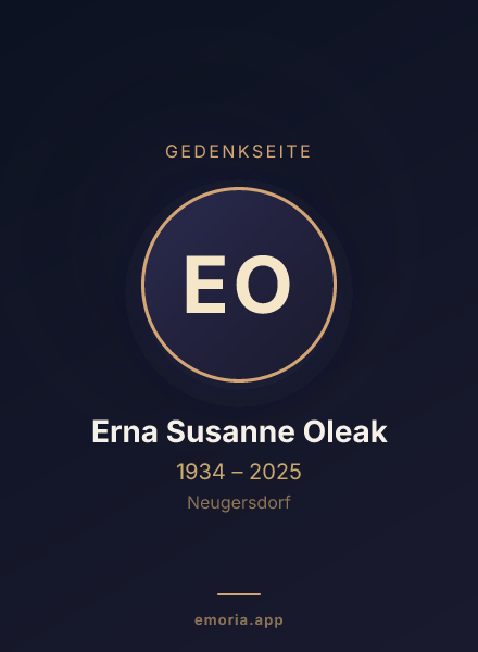 Gedenkportrait von Erna Susanne Oleak