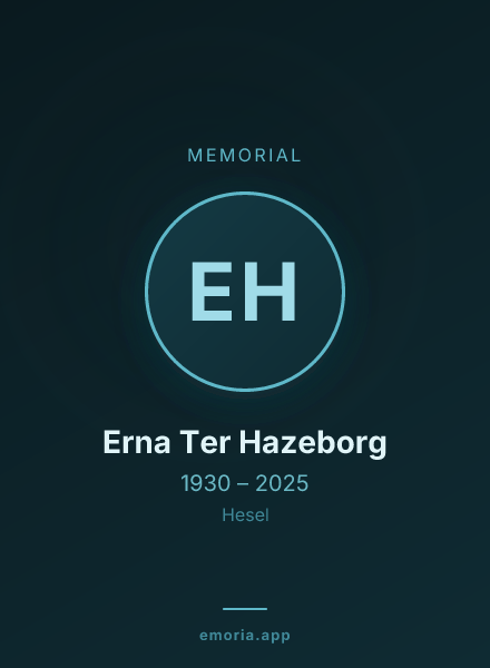 Memorial portrait of Erna Ter Hazeborg