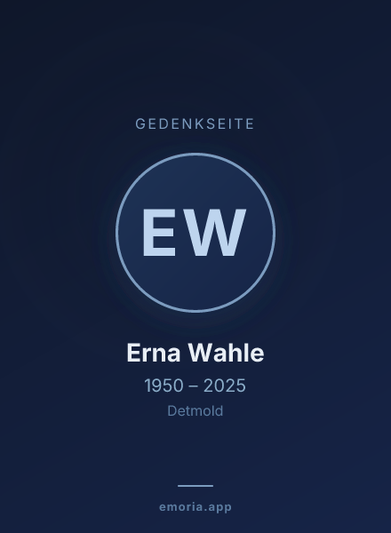 Gedenkportrait von Erna Wahle