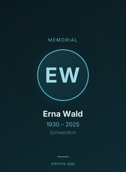 Memorial portrait of Erna Wald
