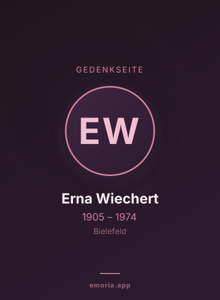 Gedenkportrait von Erna Wiechert
