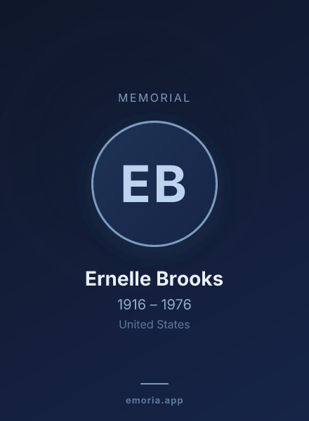 Memorial portrait of Ernelle Brooks