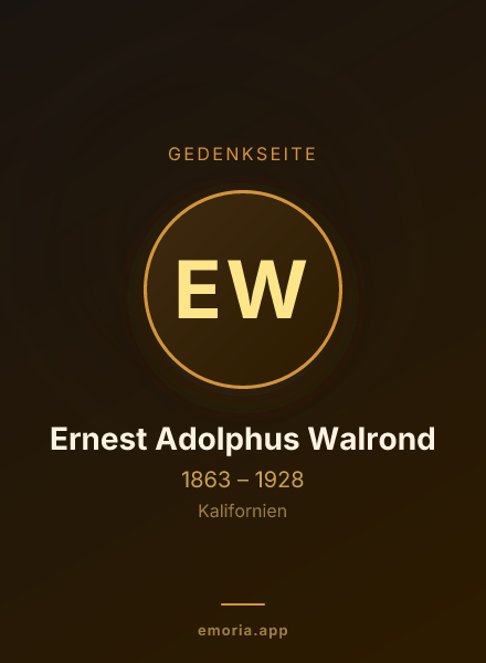 Gedenkportrait von Ernest Adolphus Walrond