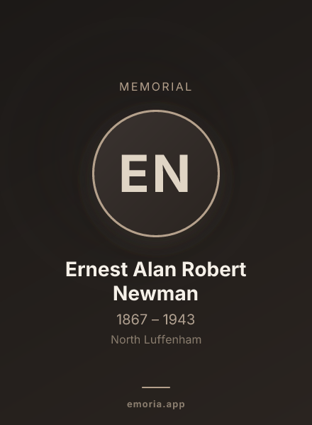 Memorial portrait of Ernest Alan Robert Newman