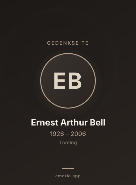 Gedenkportrait von Ernest Arthur Bell