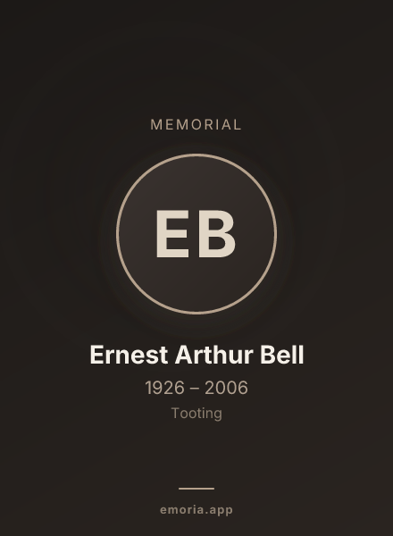 Memorial portrait of Ernest Arthur Bell