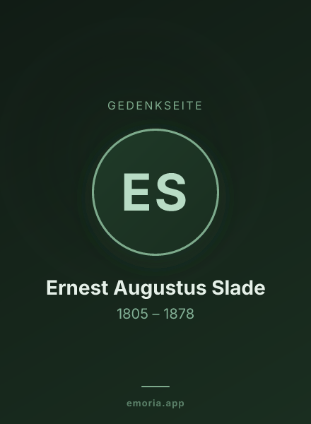 Gedenkportrait von Ernest Augustus Slade