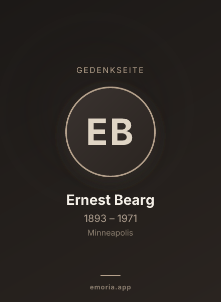 Gedenkportrait von Ernest Bearg