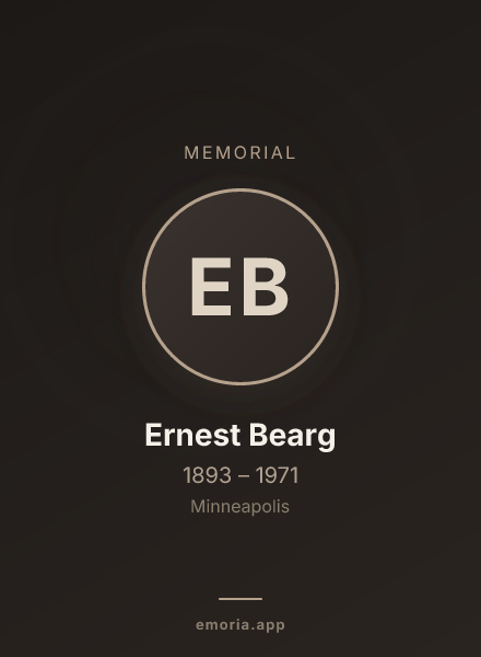 Memorial portrait of Ernest Bearg