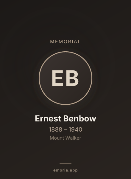 Memorial portrait of Ernest Benbow