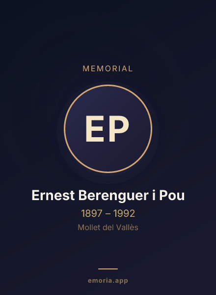 Memorial portrait of Ernest Berenguer i Pou