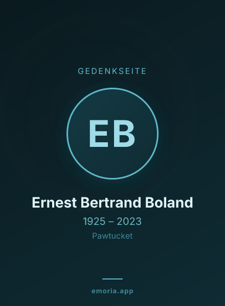 Gedenkportrait von Ernest Bertrand Boland