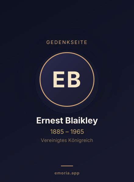 Gedenkportrait von Ernest Blaikley