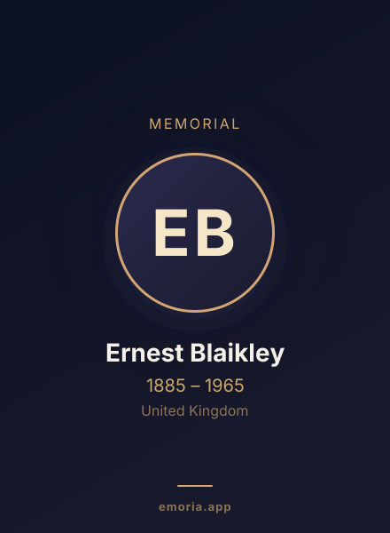 Memorial portrait of Ernest Blaikley
