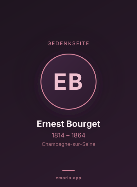 Gedenkportrait von Ernest Bourget