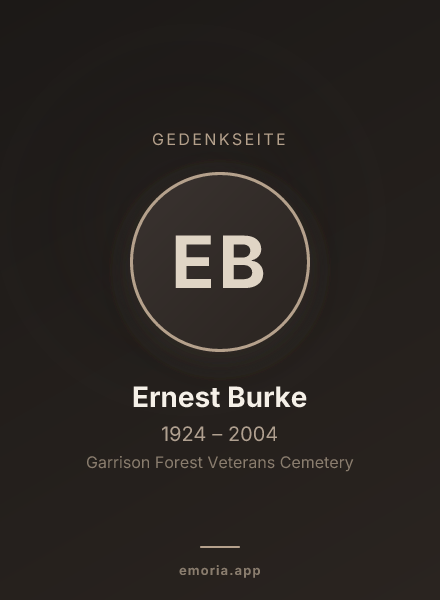 Gedenkportrait von Ernest Burke