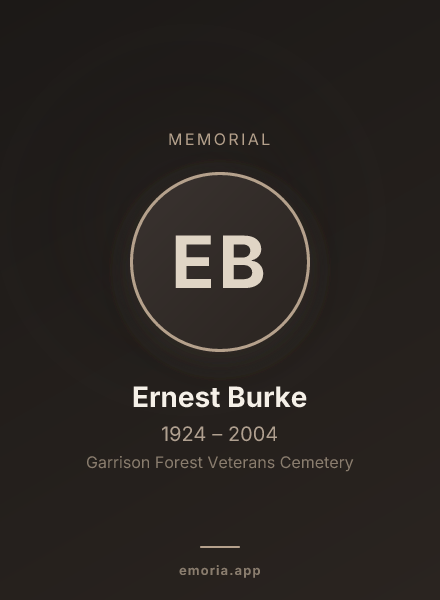 Memorial portrait of Ernest Burke