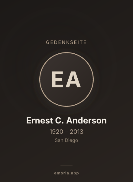 Gedenkportrait von Ernest C. Anderson