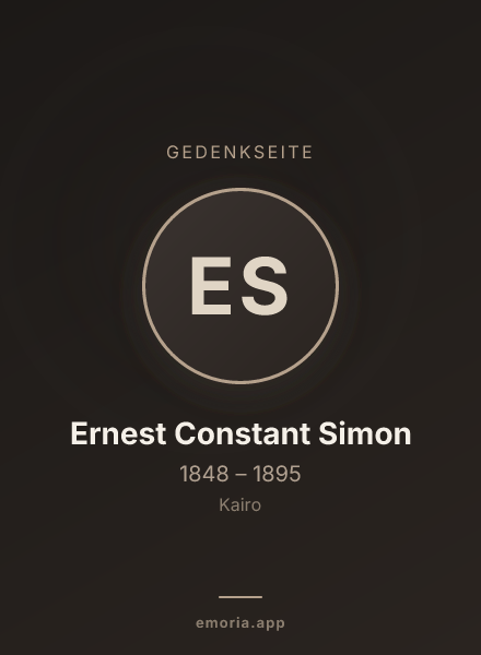 Gedenkportrait von Ernest Constant Simon
