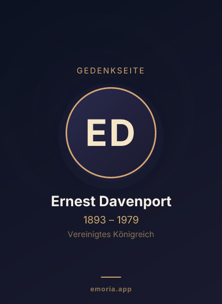 Gedenkportrait von Ernest Davenport