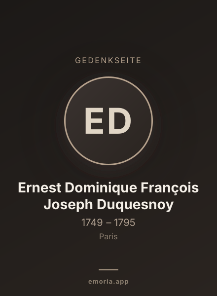 Gedenkportrait von Ernest Dominique François Joseph Duquesnoy