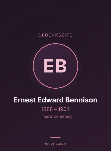 Gedenkportrait von Ernest Edward Bennison