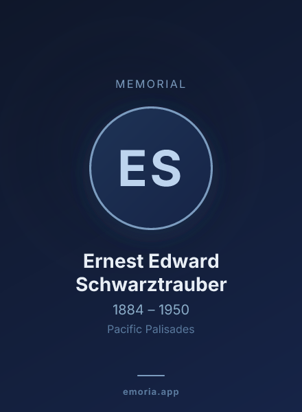 Memorial portrait of Ernest Edward Schwarztrauber