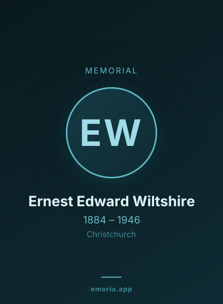 Memorial portrait of Ernest Edward Wiltshire