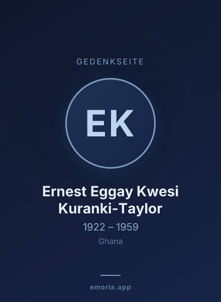 Gedenkportrait von Ernest Eggay Kwesi Kuranki-Taylor