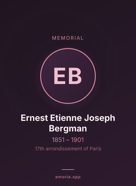 Memorial portrait of Ernest Etienne Joseph Bergman