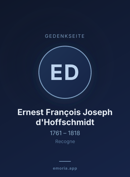 Gedenkportrait von Ernest François Joseph d'Hoffschmidt
