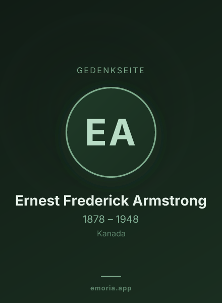 Gedenkportrait von Ernest Frederick Armstrong